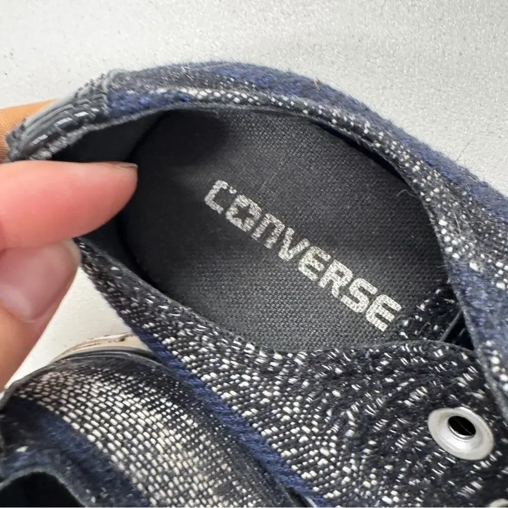 Converse All Stars Blue Black Knit Sneakers Womens 8 Casual Tennis Shoes Cap Toe - Picture 2 of 10